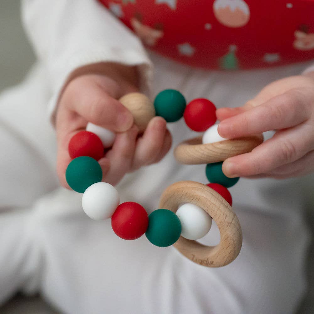 Ziggle silicone and wood teether