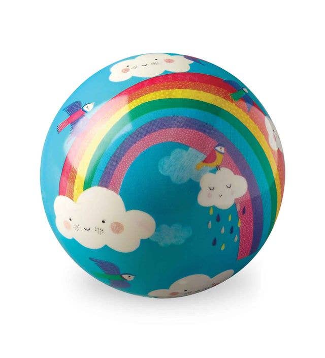 Crocodile Creek 4" Natural Rubber Ball Rainbow Dreams