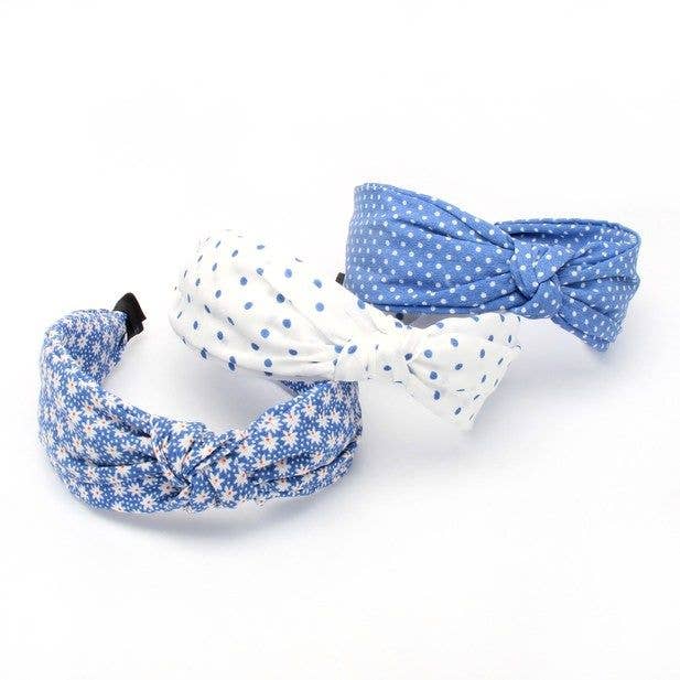 5cm Wide Assorted Print Knotted Top Aliceband