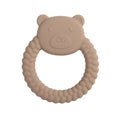 Silicone Baby Ring Teether- Pink Bear