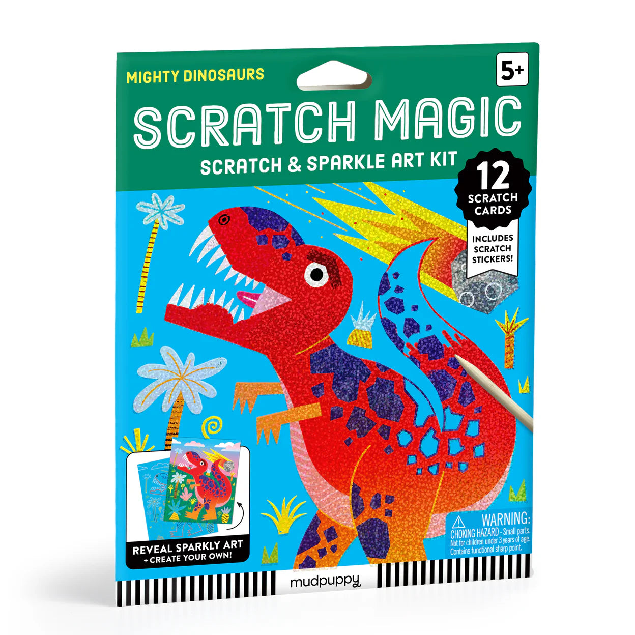 Mudpuppy, Mighty Dinosaurs Scratch Magic: Scratch & Sparkle Art Kit (Craft Kit)