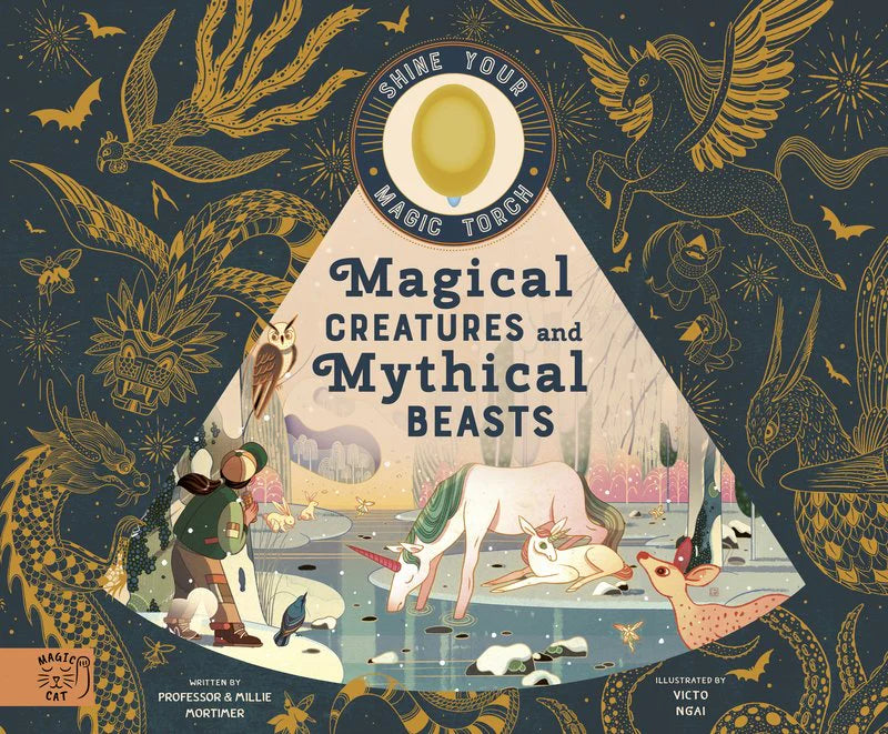 Book, Magical Creatures and Mythical Beasts - Includes magic torch which illuminates more than 30 magical beasts (Hardback)