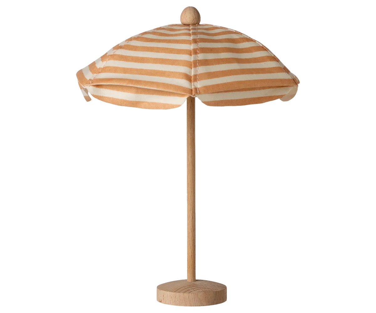 Maileg,Beach umbrella, Mouse - Soft coral