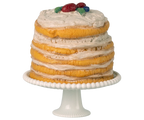 Maileg,Party cake and cake stand, Mouse - Off white