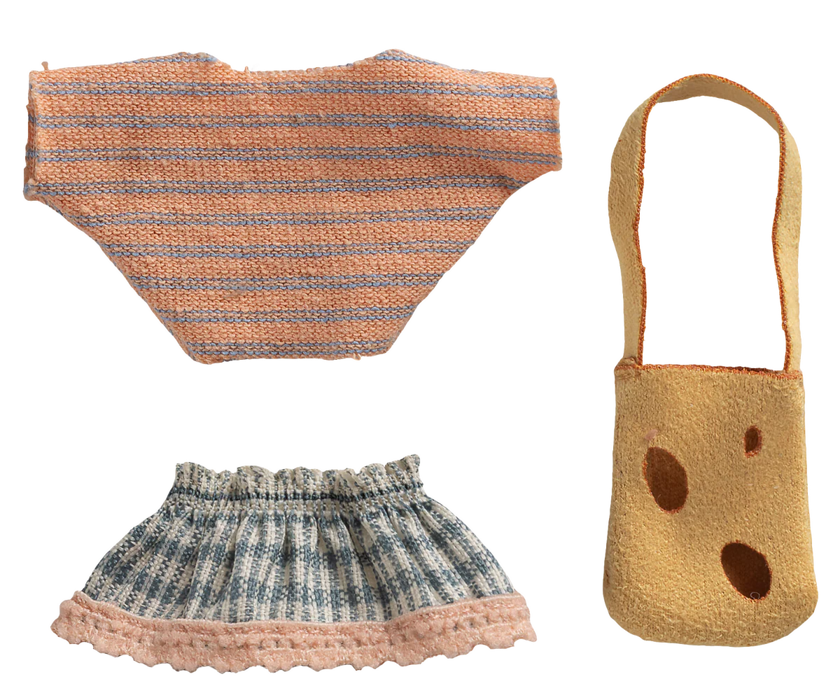 Maileg,Clothes and bag, Little sister mouse