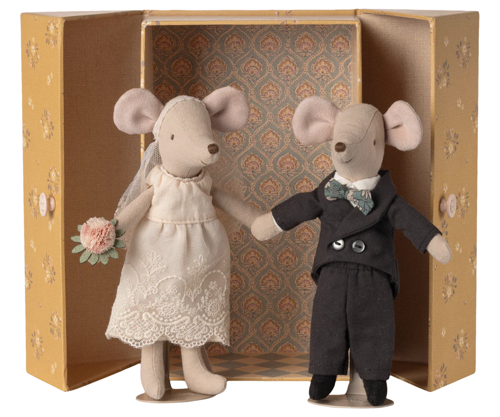 Maileg,Wedding mice couple in box, Mum and Dad