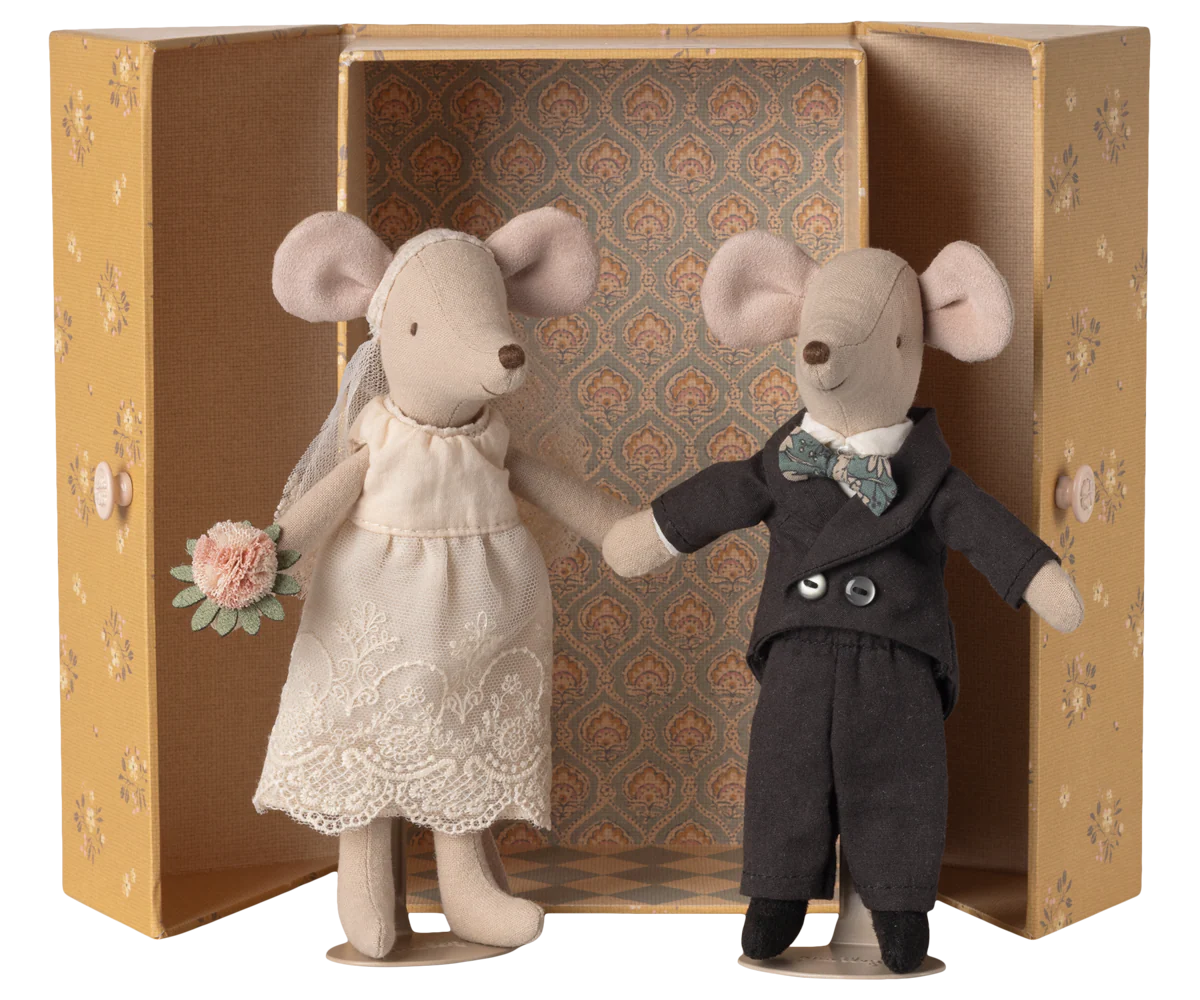 Maileg,Wedding mice couple in box, Mum and Dad