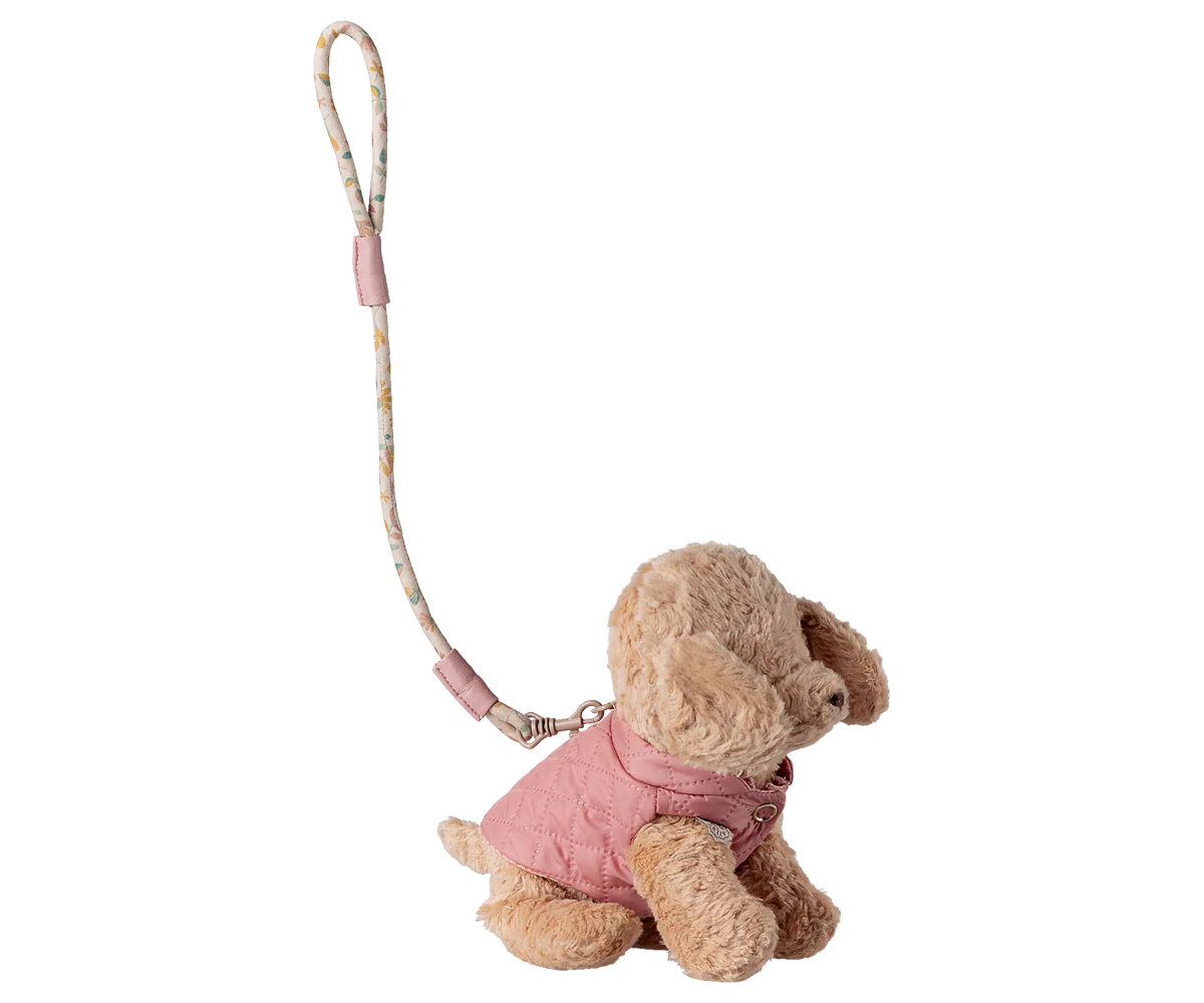Maileg,Pet supply, Harness and leash - Rose