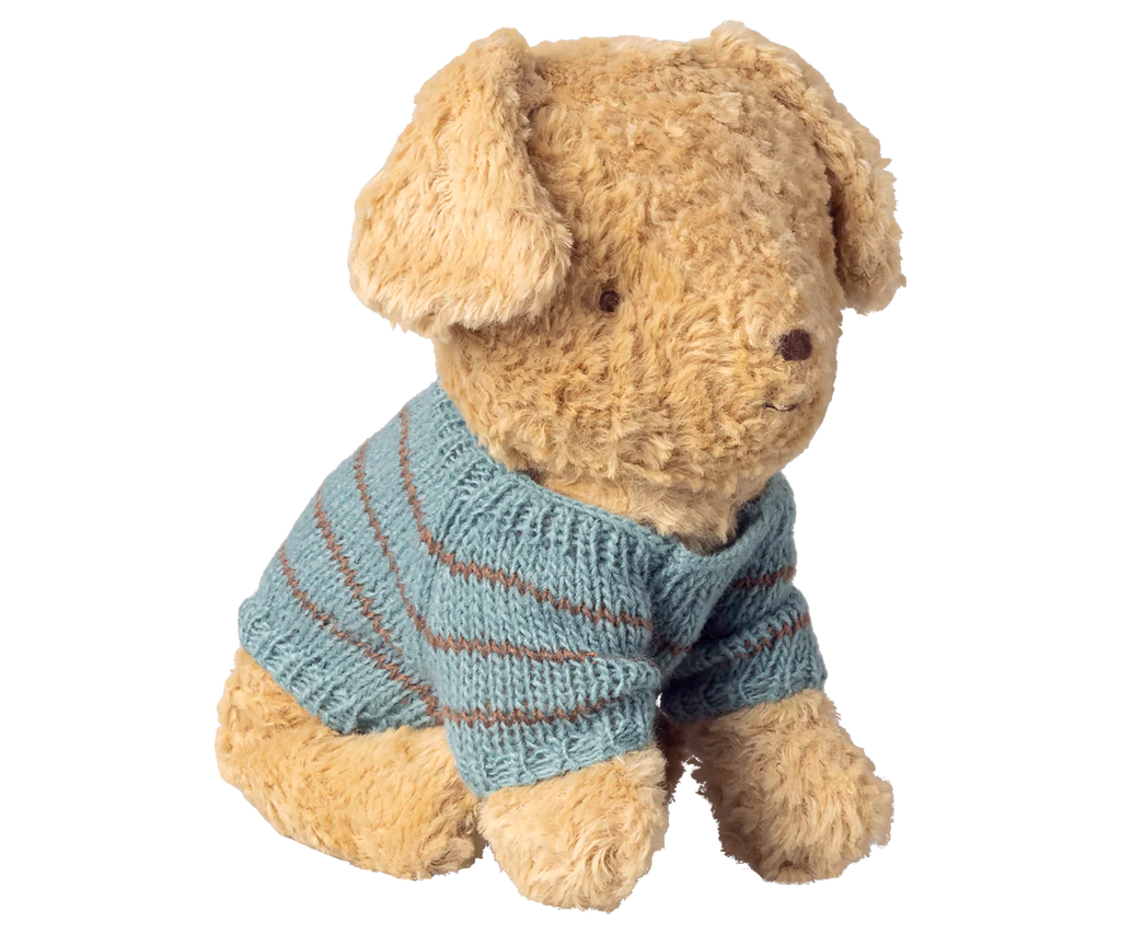 Maileg,Puppy supply, Small, Knitted sweater - Dusty blue