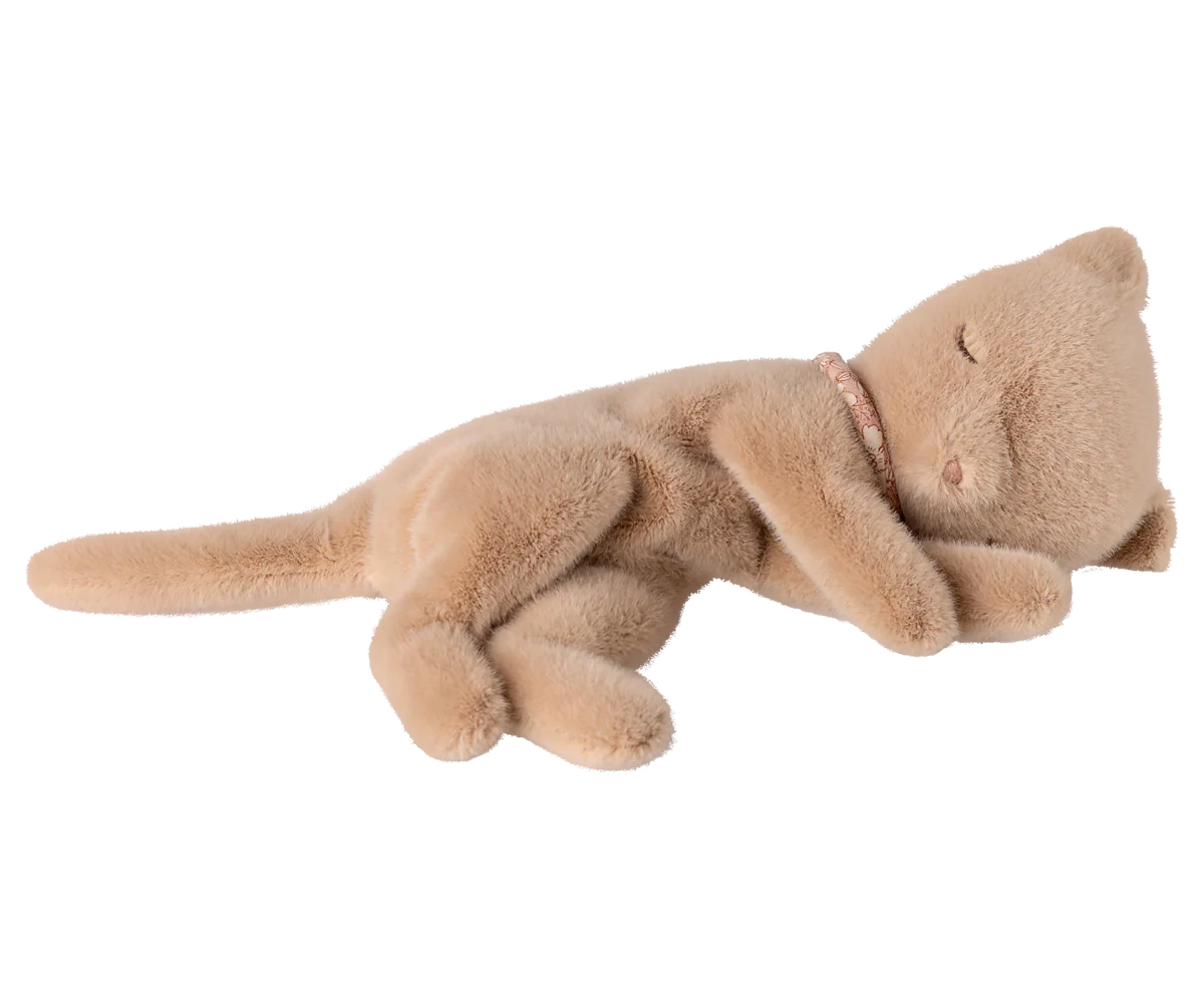 Maileg,Sleeping kitten plush, Small - Cream peach
