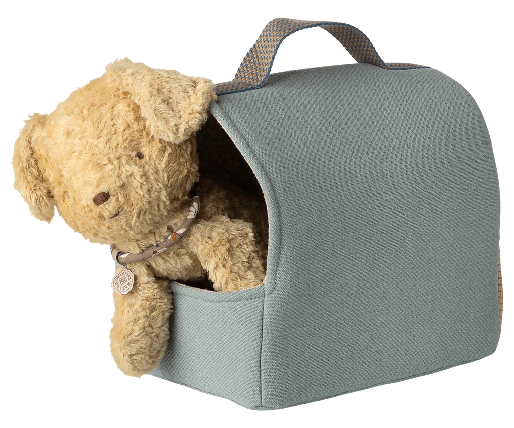 Maileg,Pet carrier - Dusty blue