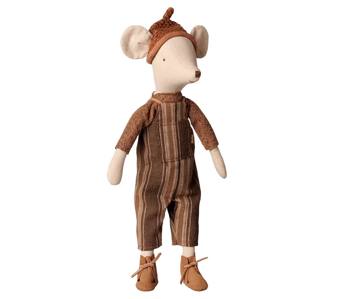 Maileg Mouse, Medium, Overalls & Sweater