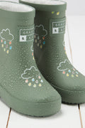 Grass & Air Wellies- Khaki Fleece Lined