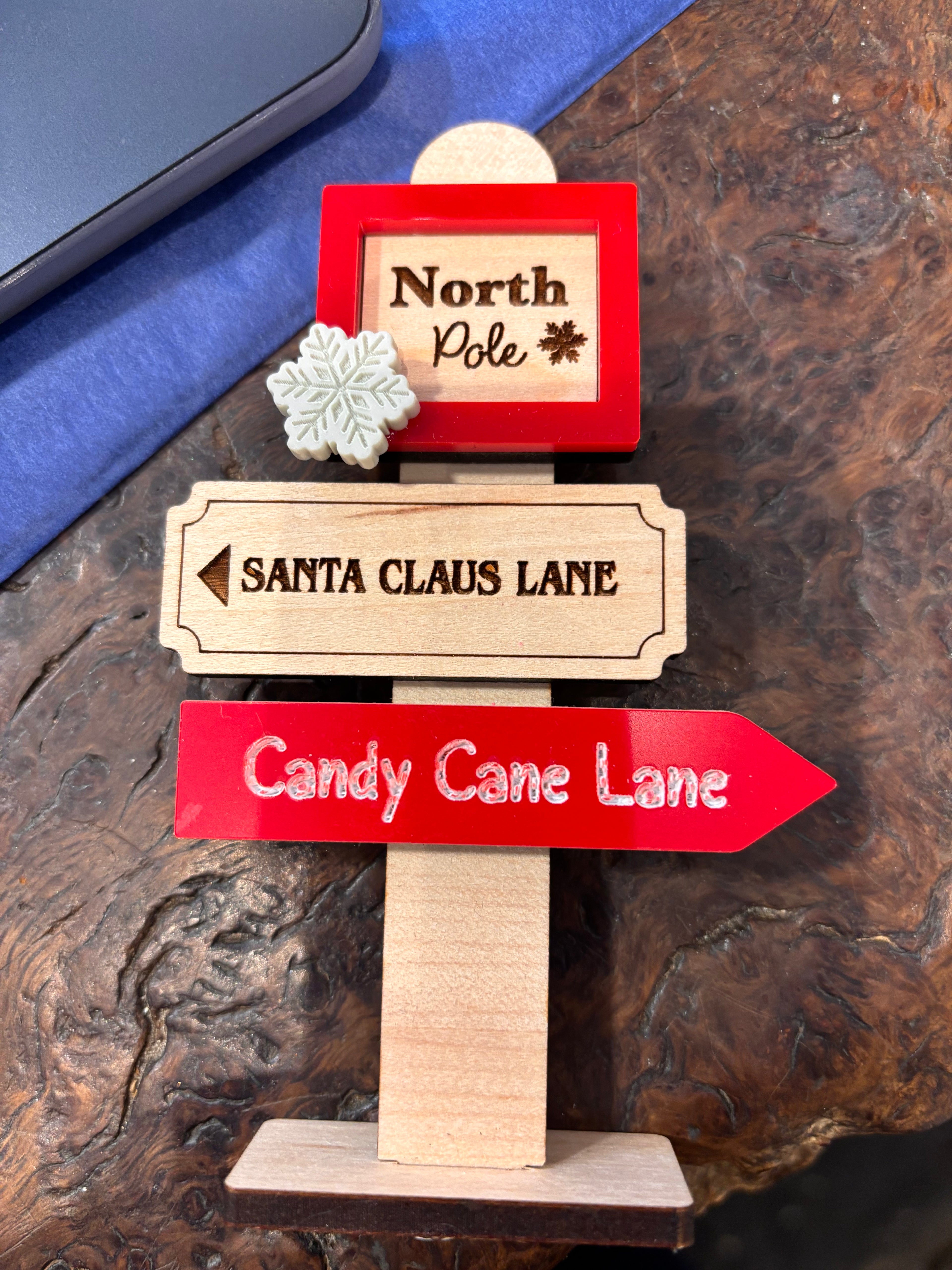 North Pole Wooden Sign