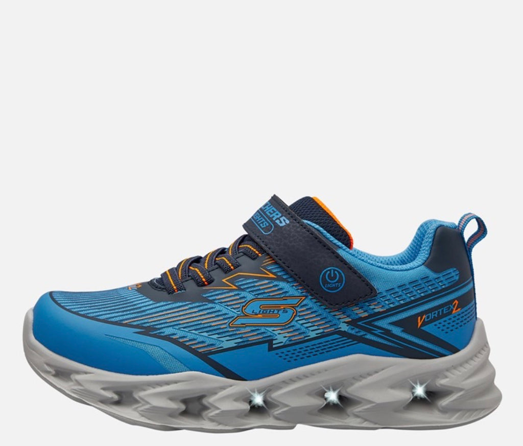 Skechers Junior Boys S Lights Vortex 2.0 Veltrox Trainers Blue/Navy
