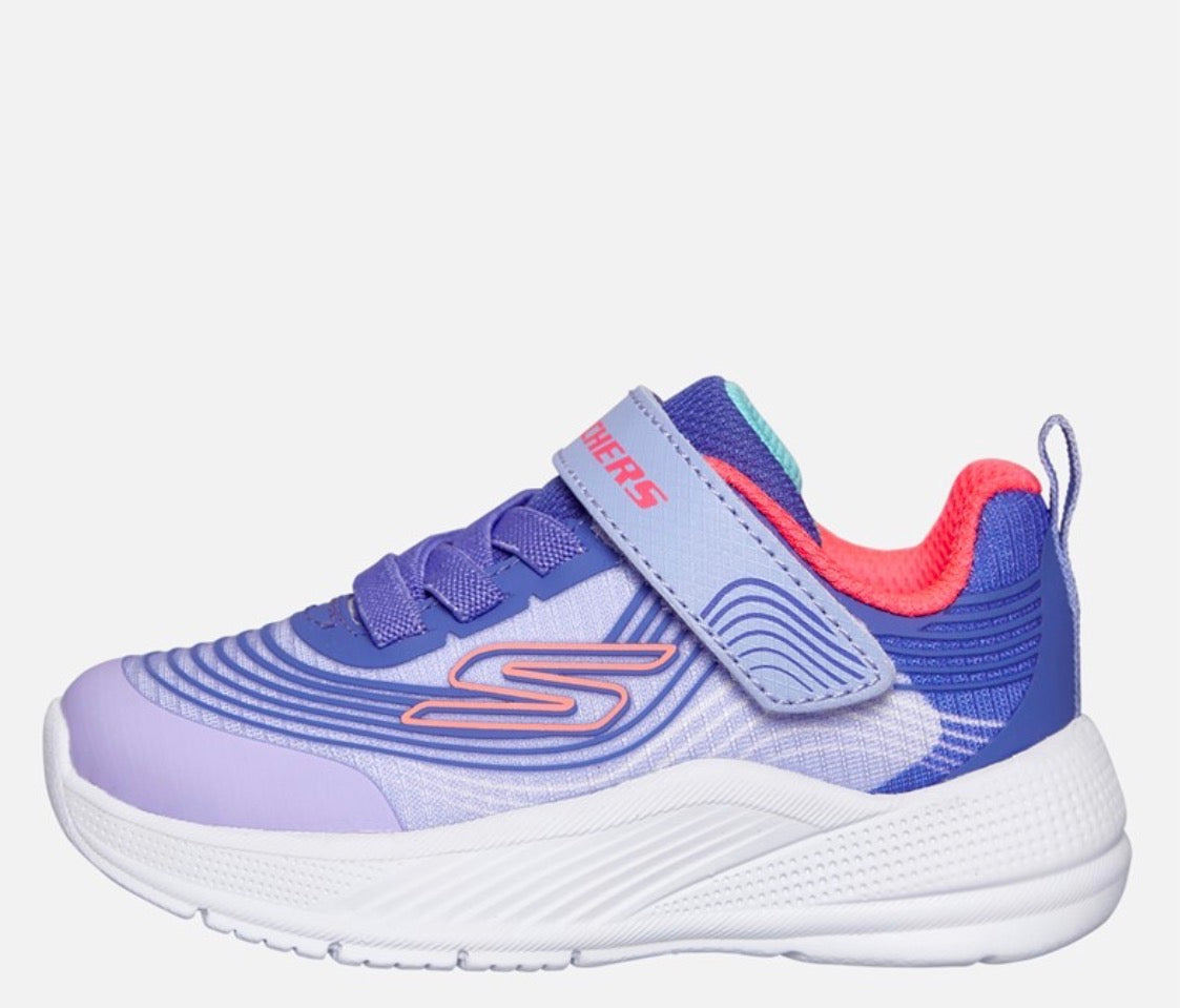 Skechers girls microspec advance trainers purple
