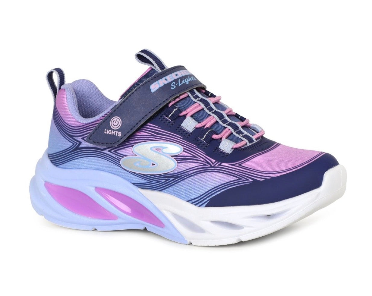 Skechers Girls Cosmic glow navy trainer