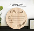 Traditional Wooden Birth Announcement Disc | Personalised Newborn Keepsake