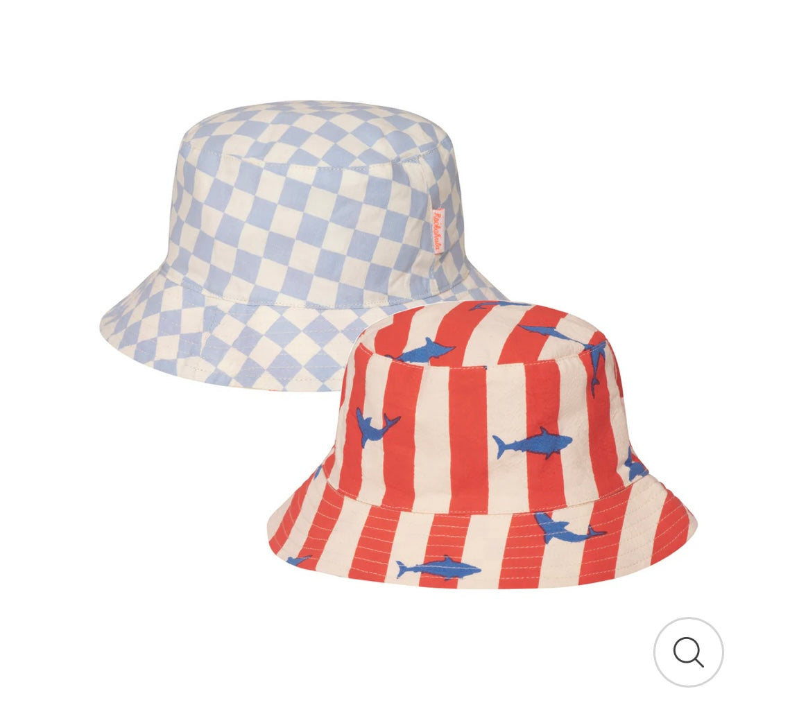 Rockahula Shark blue gingham sun hat