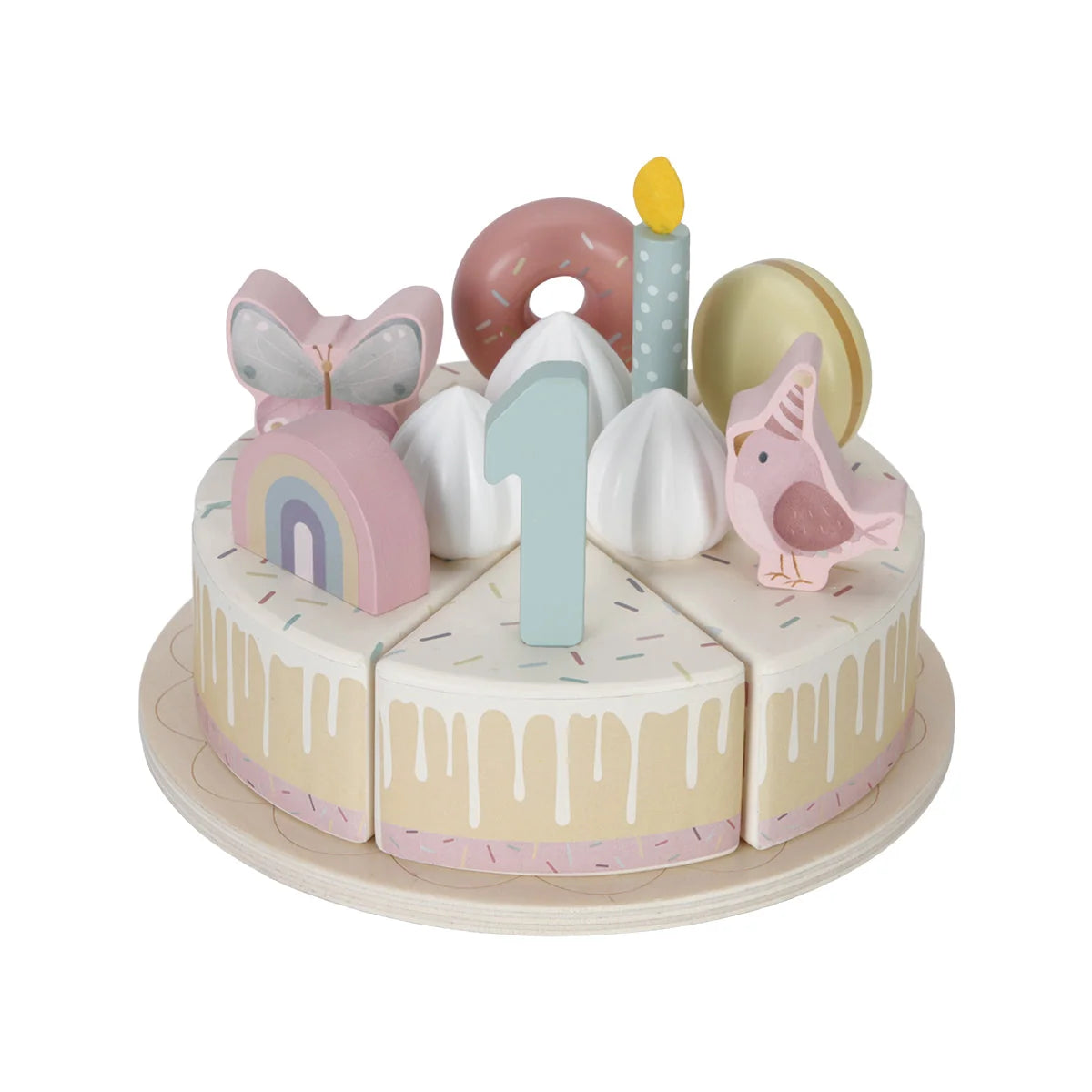 Little Dutch Pink wooden Birthday Cake