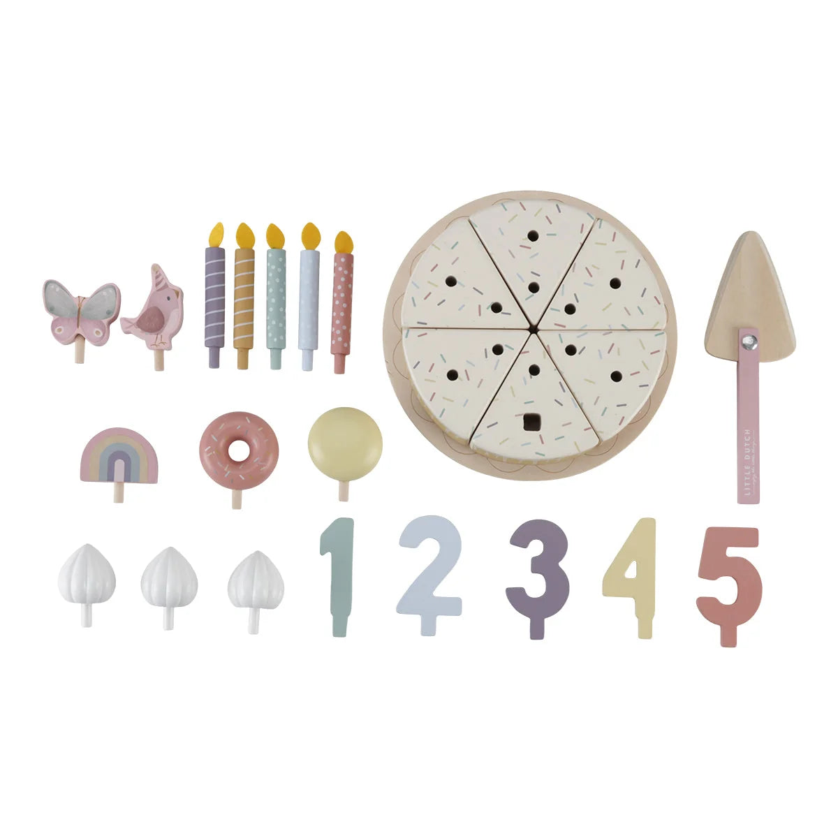 Little Dutch Pink wooden Birthday Cake