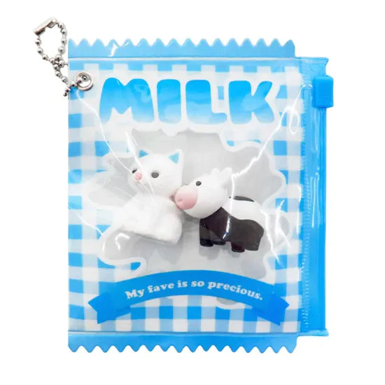 Legami-Iwako Zip Bag- Milk-Blue