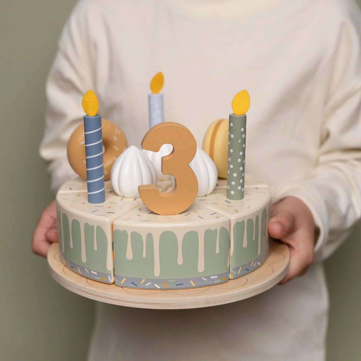 Little Dutch Blue wooden Birthday Cake