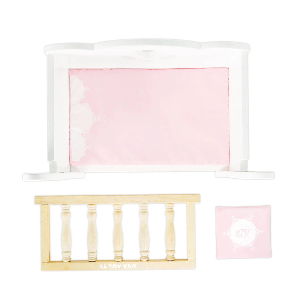 Le Toy Van Wooden Sleigh Doll Cot
