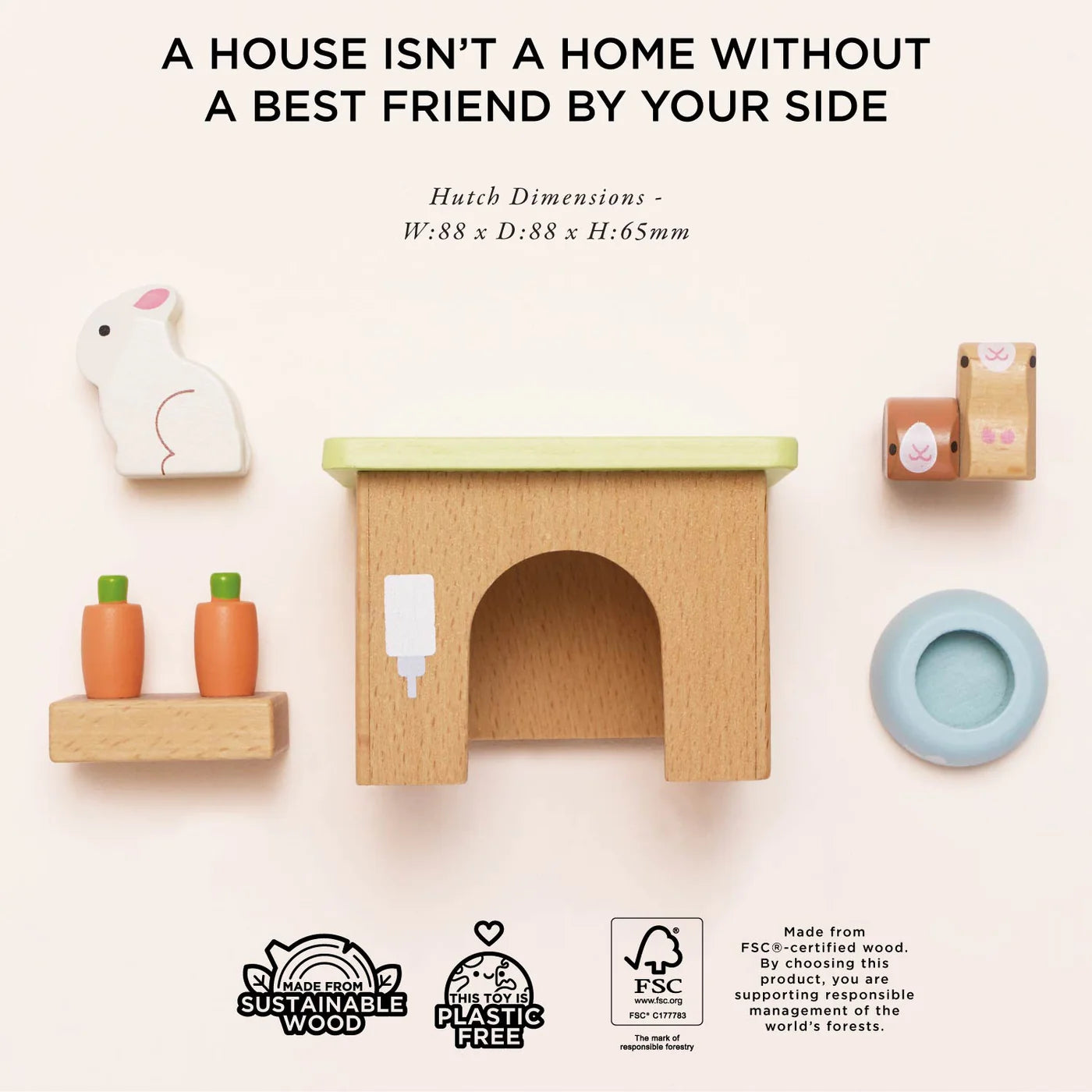 Le Toy Van Bunny and Guinea Doll House Set