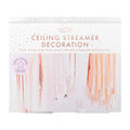 Ginger Ray, Ceiling Streamer Decoration- Pink/Blush/Rose Gold