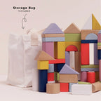 Le Toy Van Wooden Colourful building Blocks with Canvas Bag