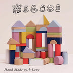 Le Toy Van Wooden Colourful building Blocks with Canvas Bag