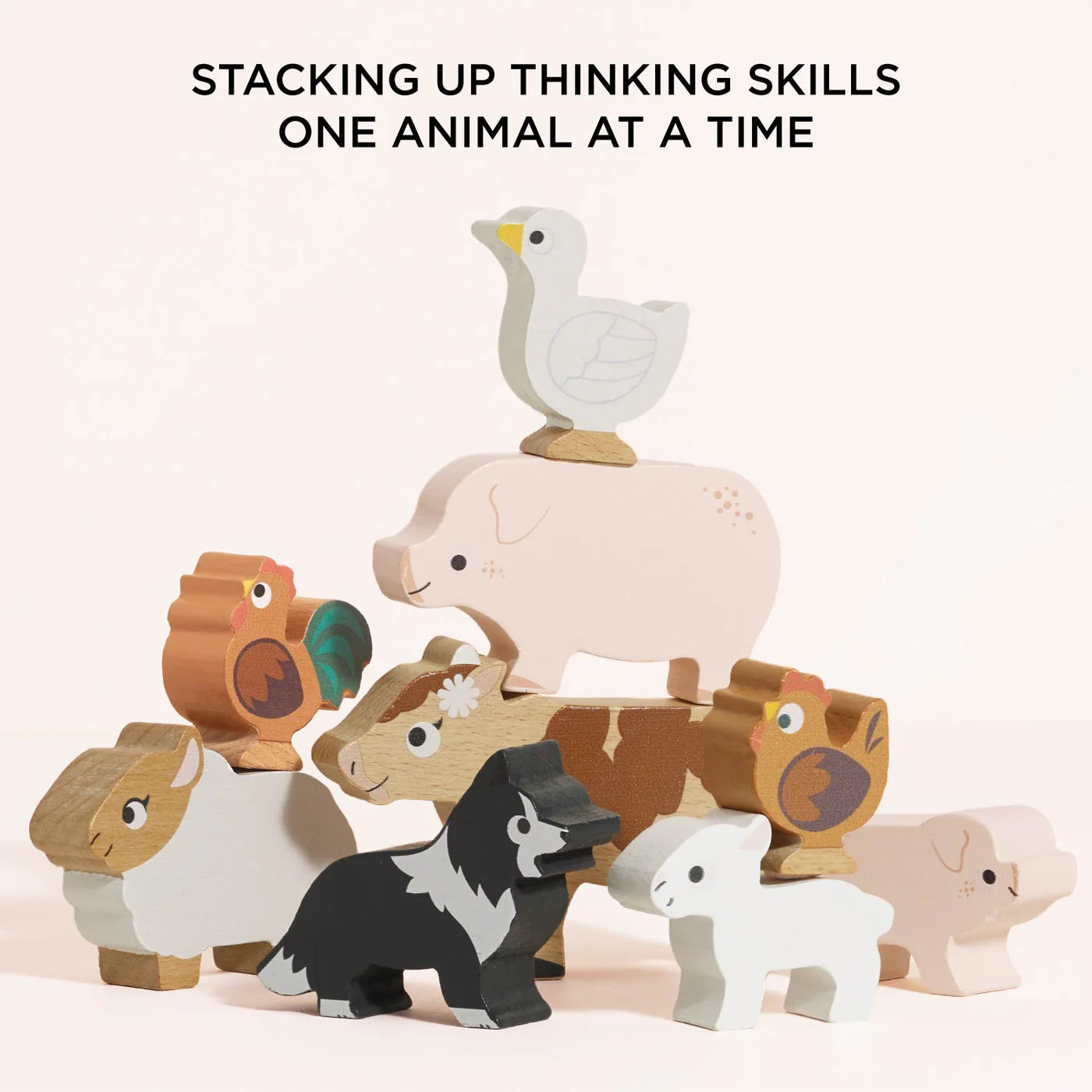 Le Toy Van Wooden Farmyard Stacking Animals