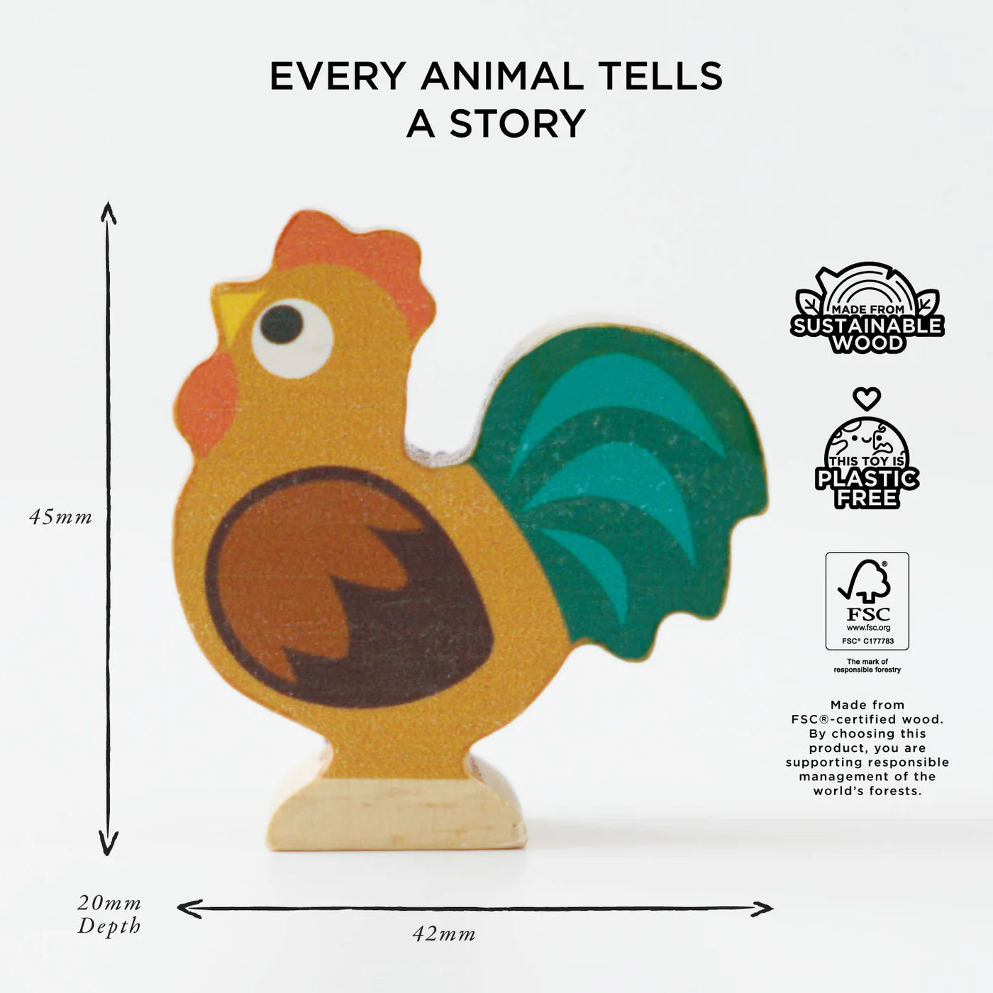 Le Toy Van Wooden Farmyard Stacking Animals