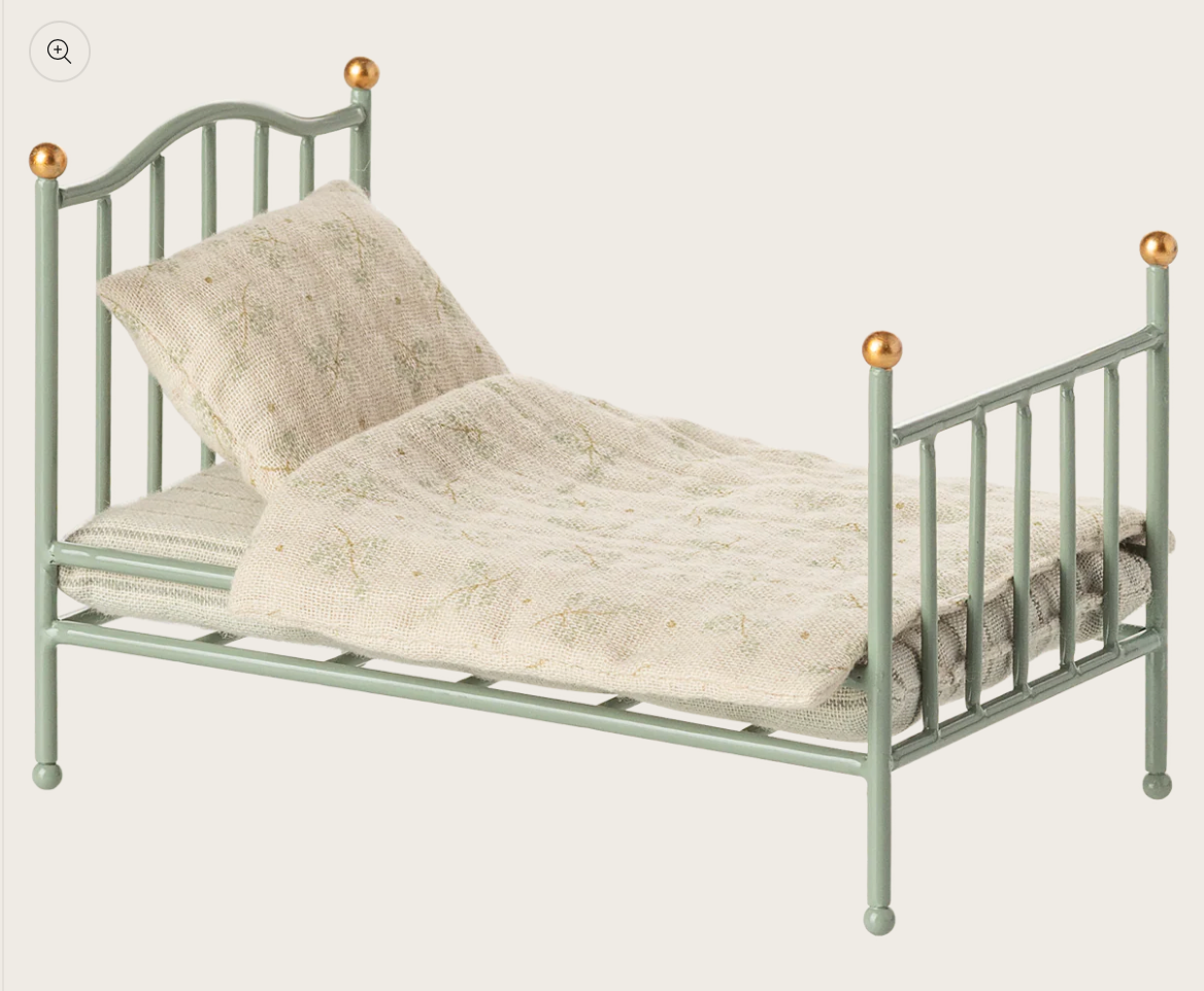 Maileg Vintage Single Bed for the Small mice in mint