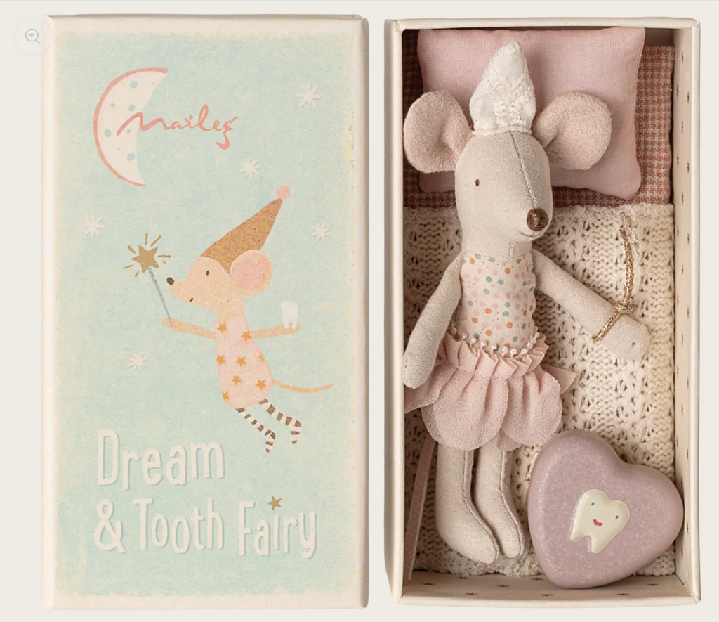 Maileg Tooth Fairy Mouse in Matchbox Little sister