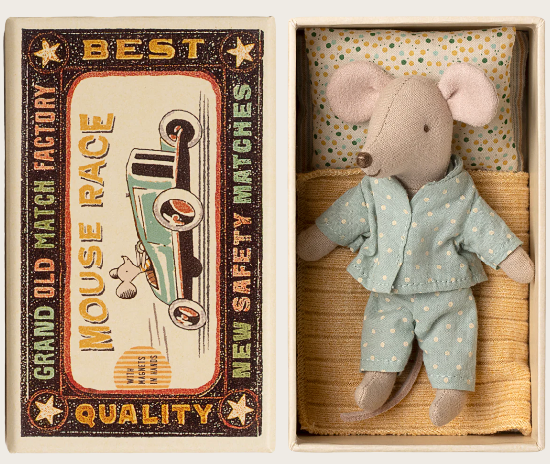 Maileg Little Brother Mouse in Matchbox – Classic Collectible Doll Mouse Set