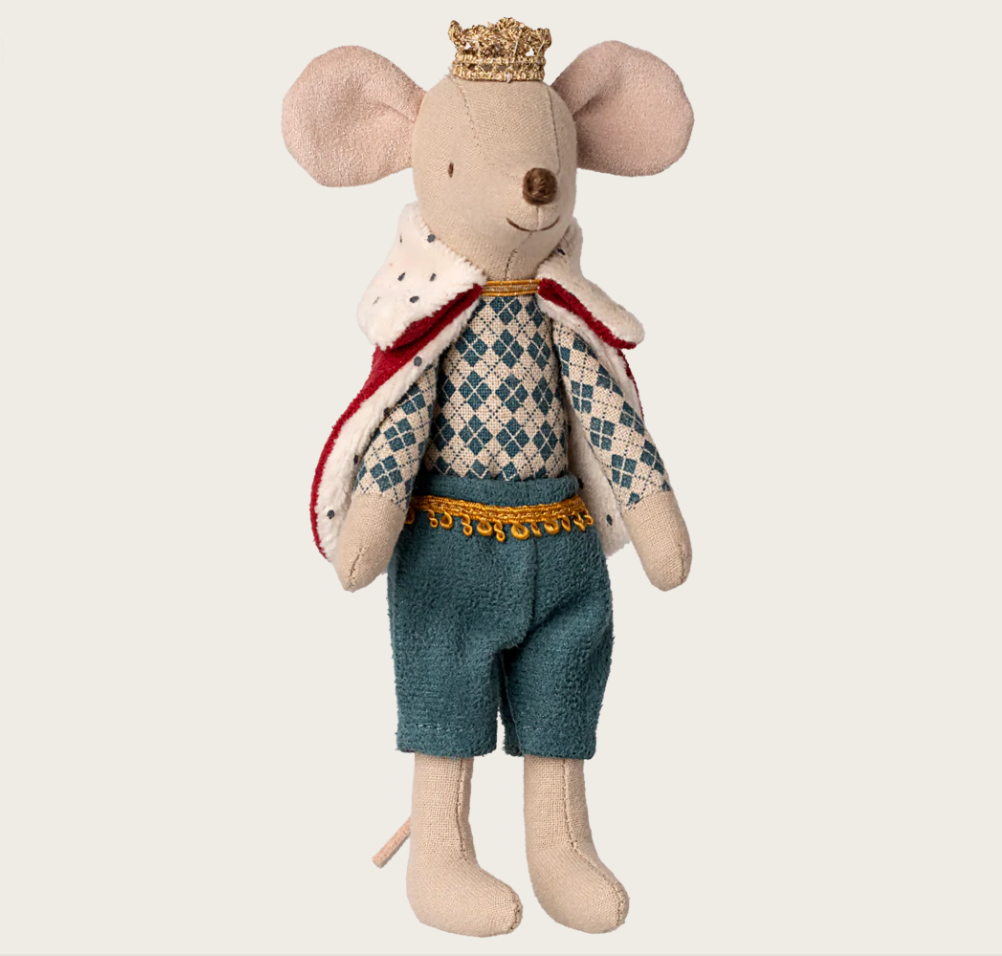Maileg King Mouse – Royal Collectible Doll Mouse with Crown & Outfit