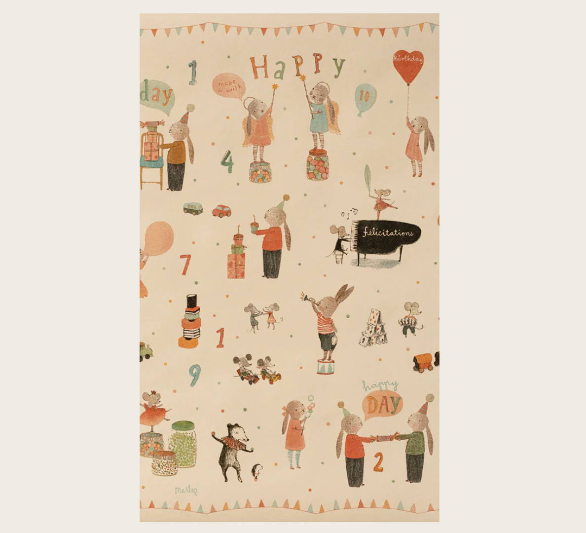 Maileg Gift Wrap Happy Day 10m