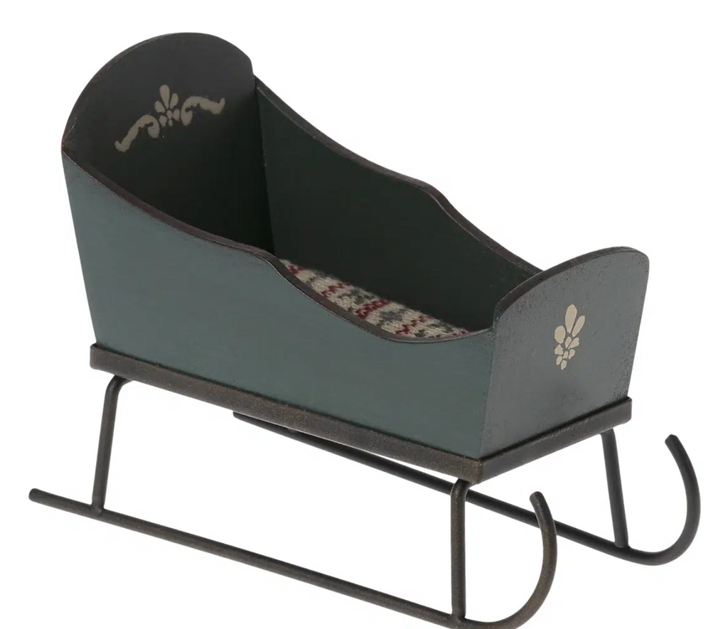 Maileg Sleigh in Green for Mouse