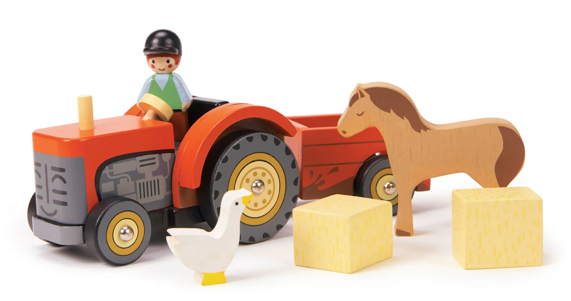 Tender Leaf Wooden Farmyard Tractor