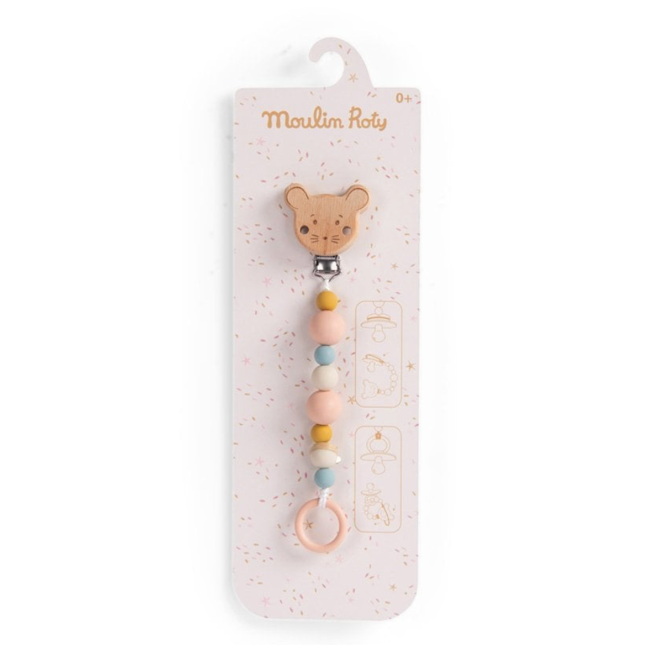 Moulin Roty Mouse soother holder La Petite Ecole de