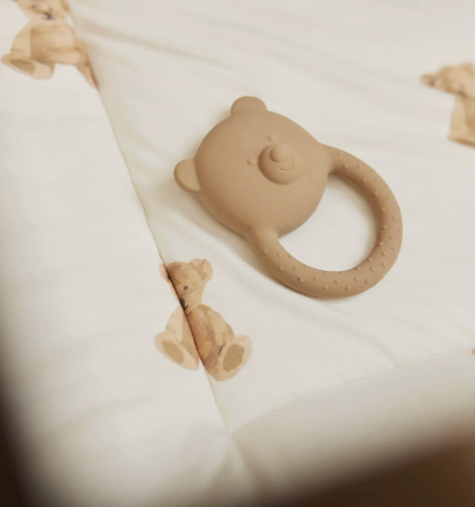 Jollein Rubber Teething Ring Teddy Bear Biscuit