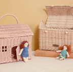 Olli Ella Rattan Casa Clutch- Rose