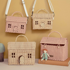 Olli Ella Rattan Casa Clutch- Rose