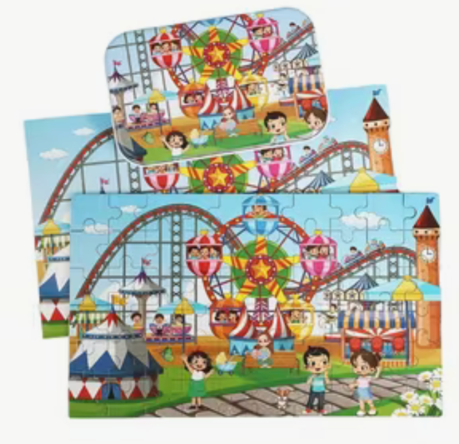 Fairground puzzle in a tin