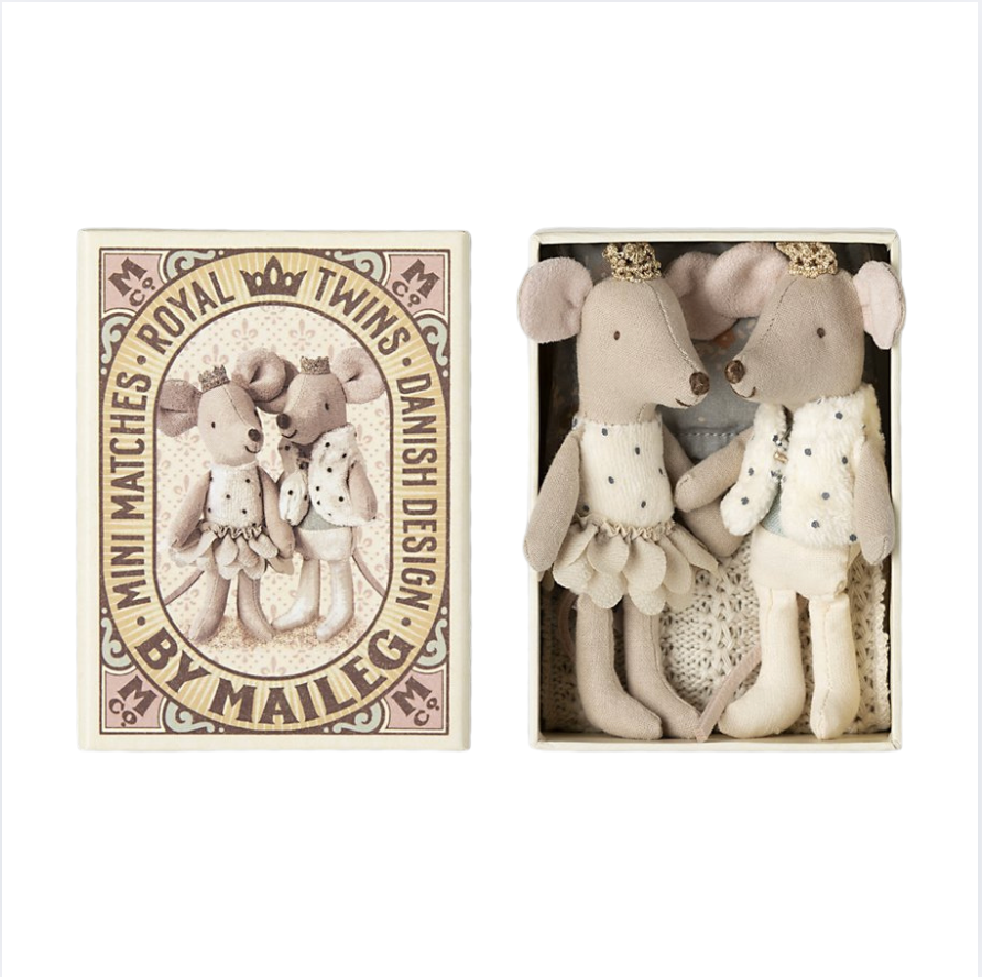 Maileg Royal Twin Mice little sister and brother