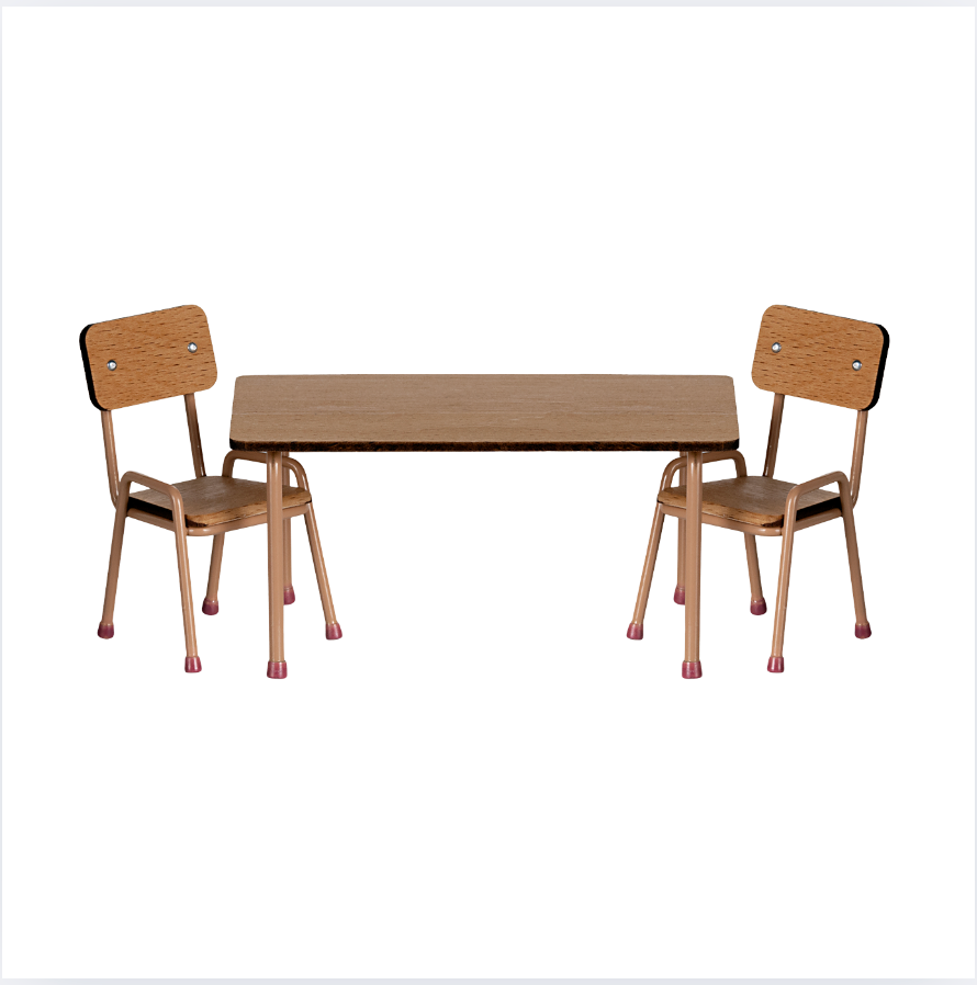 Maileg Table and Chair Set in dark powder mouse size