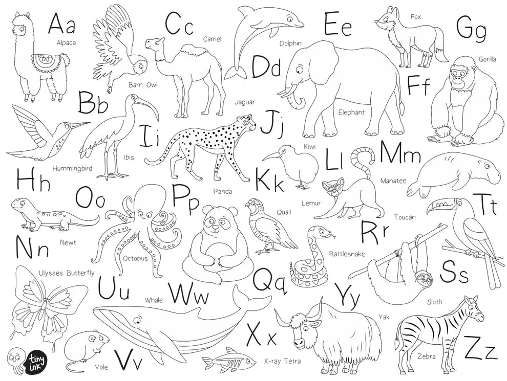 Tiny Ink Studio Silicone Place Mat Animal A-Z