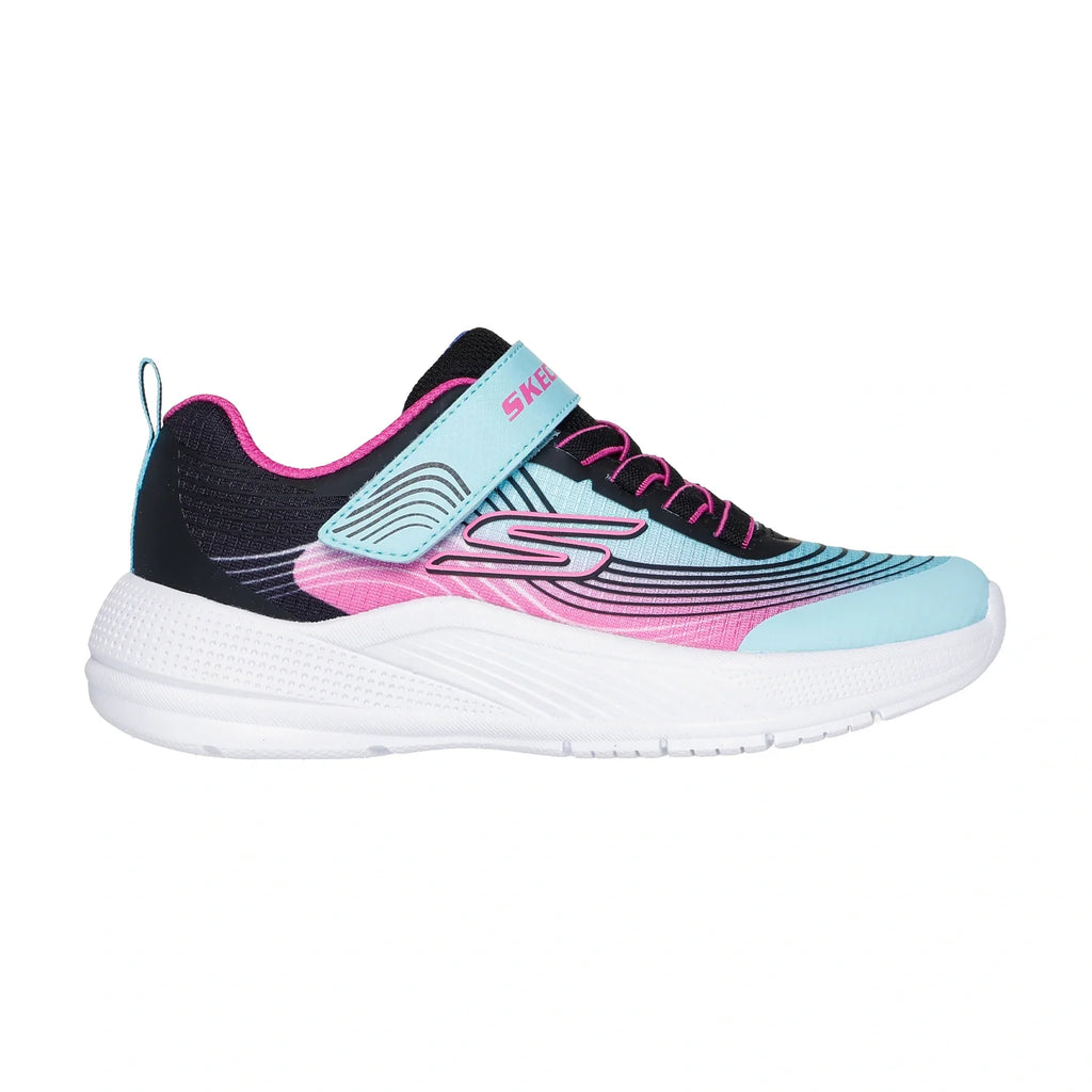 Skechers Junior Girls Microspec Advance Trainers Aqua/Pink